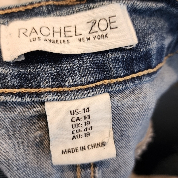 NWT Rachel Zoe Stretch Denim Maxi Skirt Front Slit Medium Wash size 14. - Picture 2 of 15